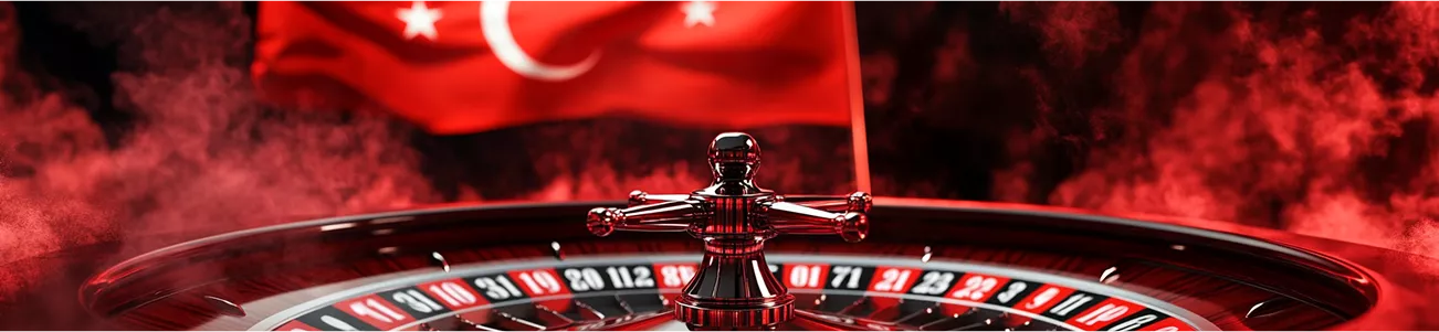 Fiery roulette wheel with Turkish flag