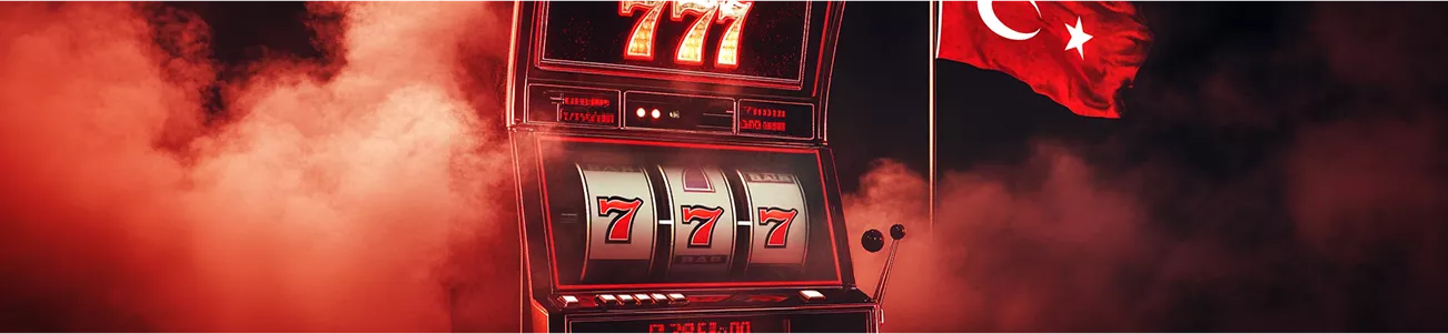 Fiery slot machine hitting 777