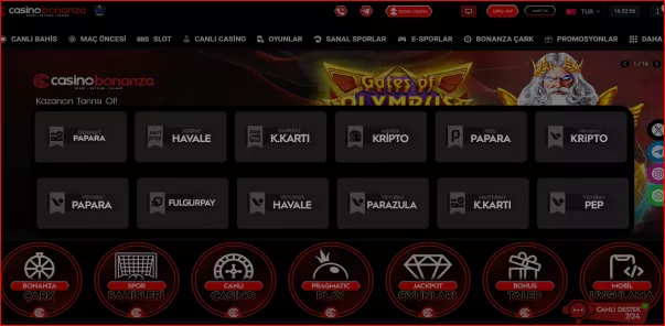 CasinoBonanza Payment Methods